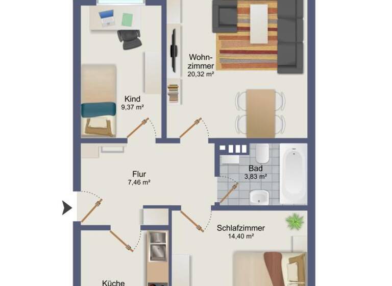 Wohnung zum Kauf provisionsfrei 138.000 € 3 Zimmer 65,1 m² 1. Geschoss Kreinsloger 143c Rönnebeck Bremen 28777