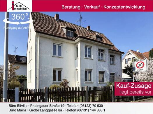 Mehrfamilienhaus zum Kauf als Kapitalanlage geeignet 630.000 € 10 Zimmer 210 m² 543 m² Grundstück Mainz-Kastel Kastel 55252