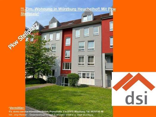 Wohnung zur Miete 345 € 1 Zimmer 30 m² 2. Geschoss frei ab sofort Berner Str. 11a Heuchelhof Würzburg 97084