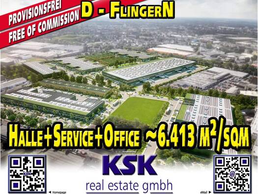 Lagerhalle zur Miete - Erstbezug provisionsfrei 6.413 m² Lagerfläche teilbar von 2.123 m² bis 6.413 m² Lierenfeld Düsseldorf 40231