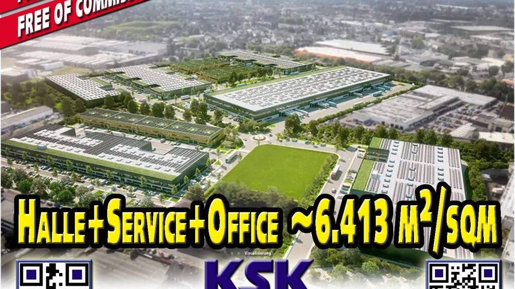 Lagerhalle zur Miete - Erstbezug provisionsfrei 6.413 m² Lagerfläche teilbar von 2.123 m² bis 6.413 m² Lierenfeld Düsseldorf 40231