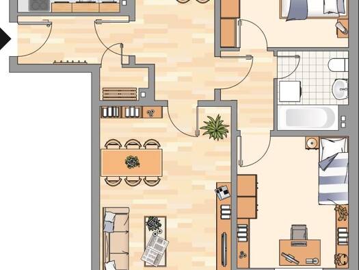 Wohnung zur Miete 729 € 3 Zimmer 82,2 m² 3. Geschoss frei ab 16.10.2026 Süderholm 56 Harrislee Harrislee 24955