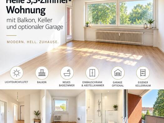 Wohnung zur Miete 665 € 3,5 Zimmer 72 m² Geschoss 3/4 frei ab sofort Wanne Herne 44649