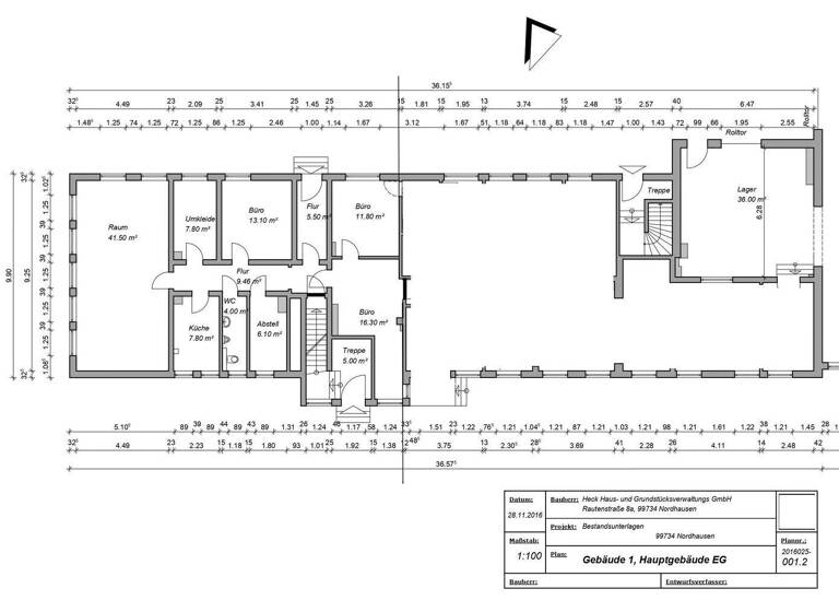 Bürofläche zur Miete provisionsfrei 555 € 6 Zimmer 123,4 m² Bürofläche Nordhausen 99734