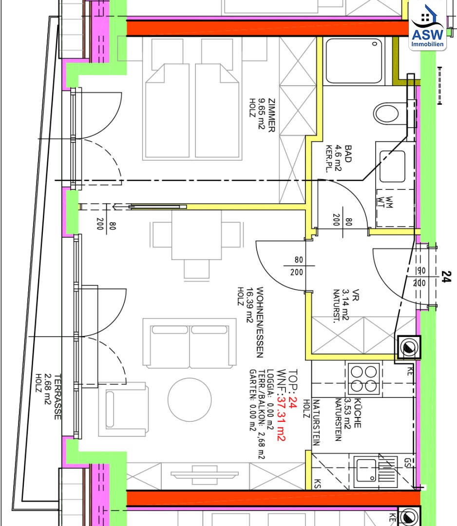 Wohnung zum Kauf 205.000 € 2 Zimmer 37,6 m²<br/>Wohnfläche 6.<br/>Geschoss 01.01.2025<br/>Verfügbarkeit Wien 1160