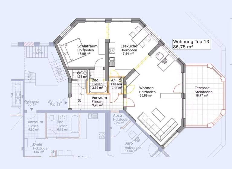 Wohnung zur Miete - Erstbezug 1.336 € 2 Zimmer 87 m² 1. Geschoss Grödig 5082