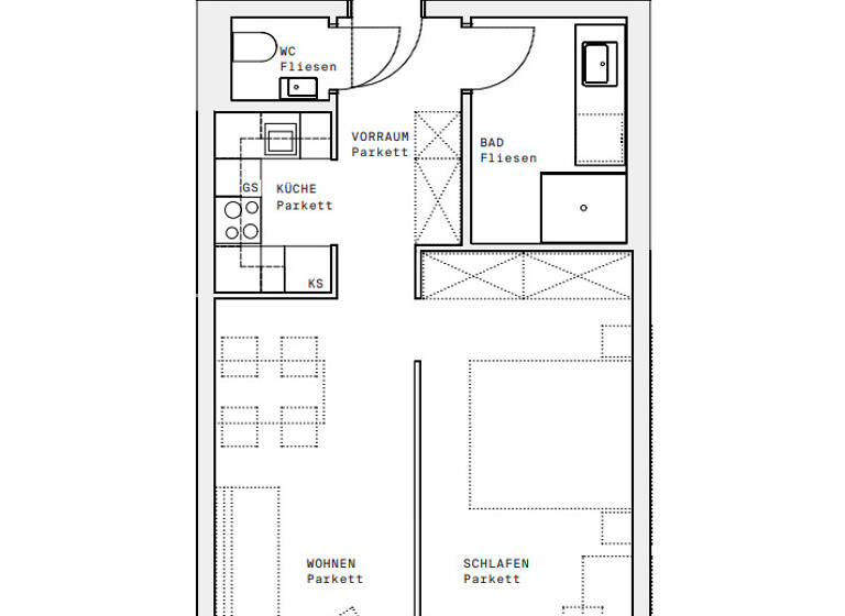 Wohnung zur Miete - Erstbezug 767 € 1,5 Zimmer 46,2 m² 11. Geschoss Wien 1220