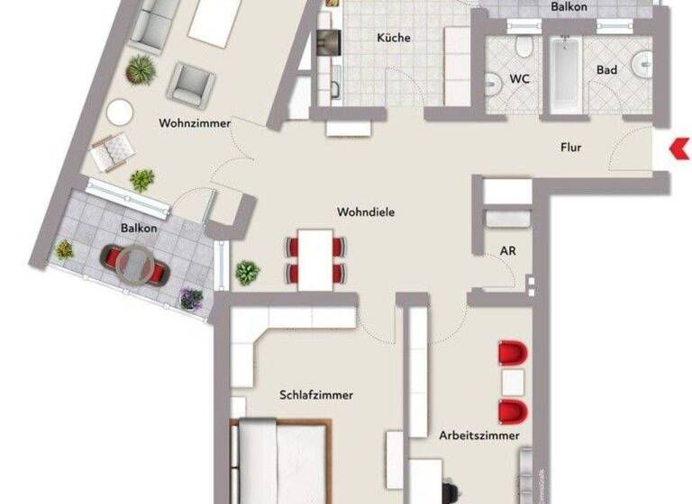 Wohnung zum Kauf provisionsfrei 349.000 € 3,5 Zimmer 108 m² 1. Geschoss Gudrunstraße 32 Lichtenhof Nürnberg 90459