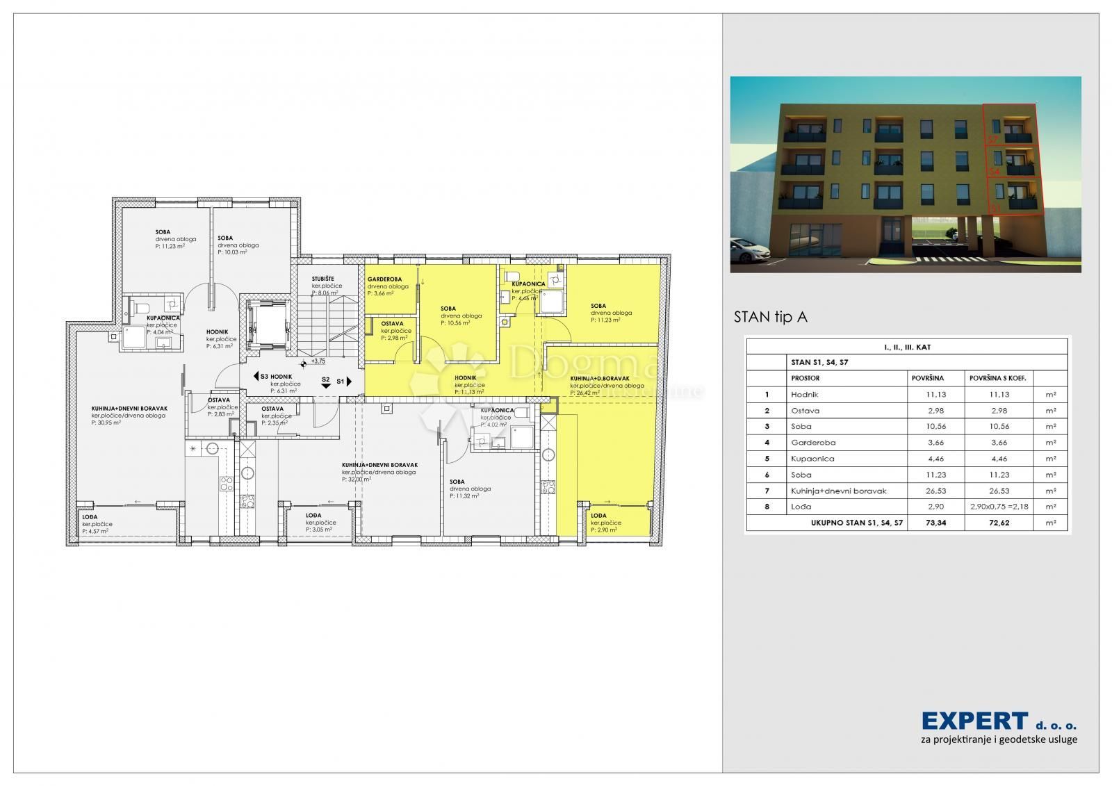 Wohnung zum Kauf 190.000 € 3 Zimmer 72 m²<br/>Wohnfläche 1.<br/>Geschoss Nasice center 31500