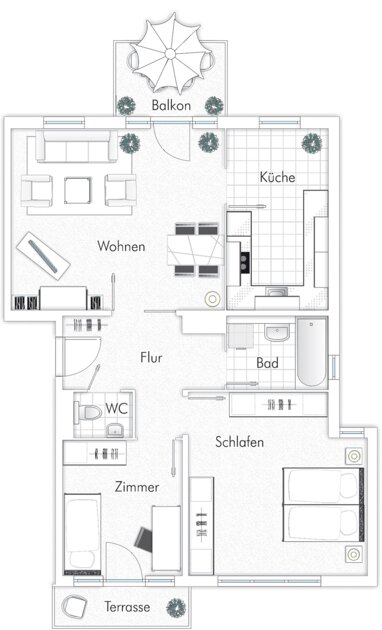 Wohnung zur Miete 820 € 3 Zimmer 79 m² 2. Geschoss frei ab sofort Wieblingerstrasse 2 C Ketsch 68775