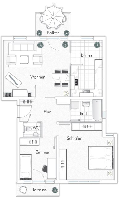 Wohnung zur Miete 820 € 3 Zimmer 79 m² 2. Geschoss frei ab sofort Wieblingerstrasse 2 C Ketsch 68775