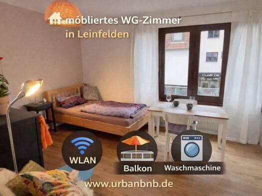 WG-Zimmer zur Miete Wohnen auf Zeit 640 € 16 m² frei ab sofort Echterdinger Strasse 0 Leinfelden Leinfelden-Echterdingen 70771