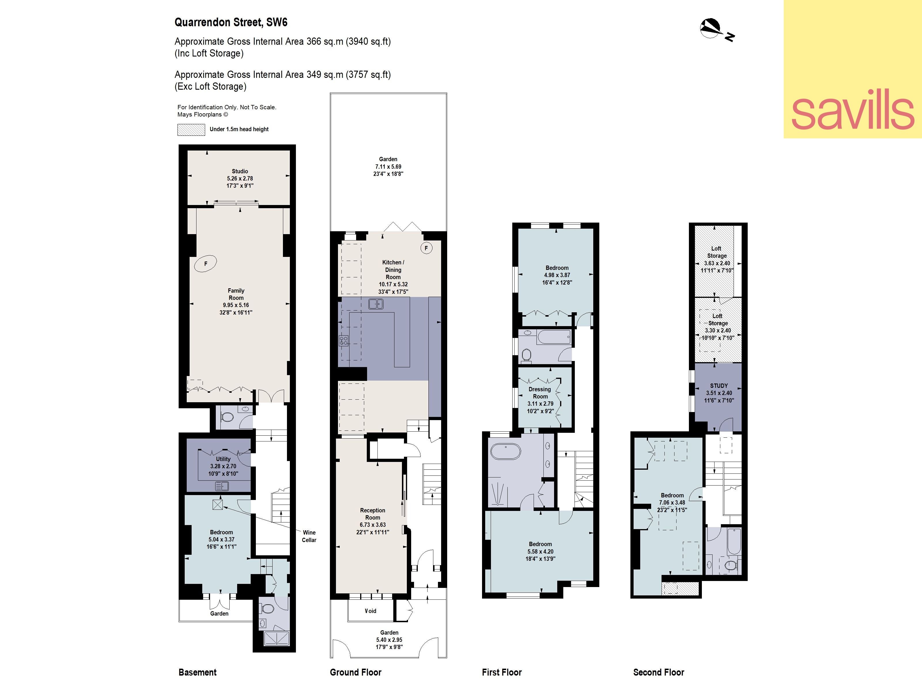 Haus zum Kauf provisionsfrei 5.235.425 € 6 Zimmer 349 m²<br/>Wohnfläche QUARRENDON STREET 52 London SW6 3SU