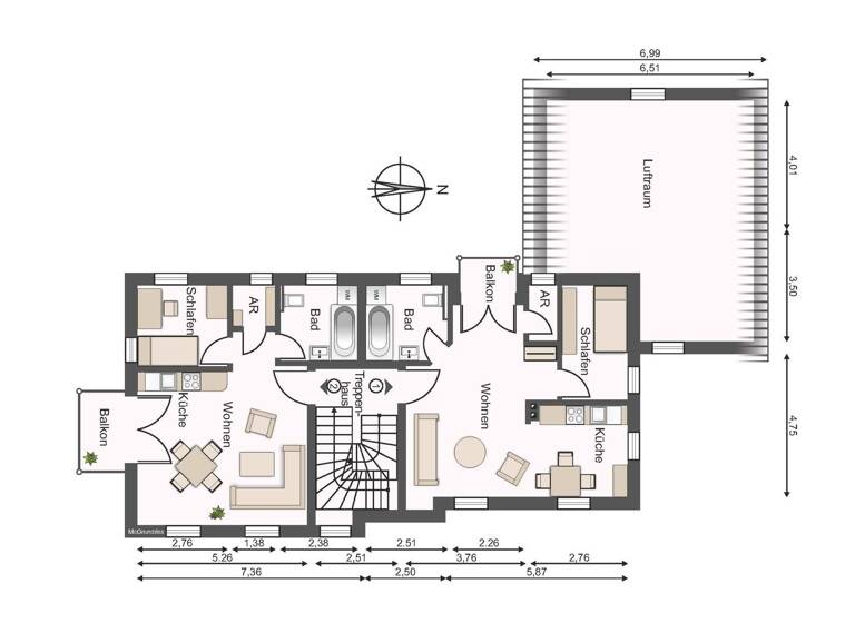 Wohnung zur Miete 595 € 2 Zimmer 46 m² Haundorfer Str. 14 Haundorf Herzogenaurach 91074