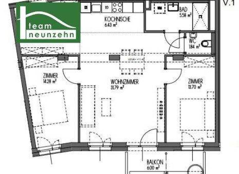 Wohnung zur Miete 789 € 3 Zimmer 83,6 m² 1. Geschoss UNESCO-Esplanade 2-4 Eggenberg Graz 8020