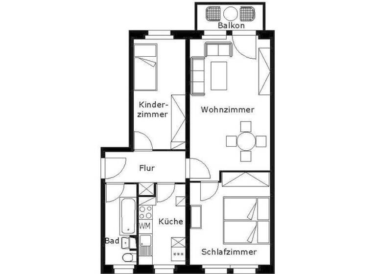 Wohnung zur Miete 301 € 3 Zimmer 57,7 m² 3. Geschoss Max-Planck-Straße 92 Haselbrunn Plauen 08525