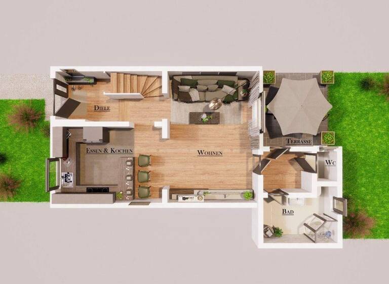 Reihenmittelhaus zum Kauf provisionsfrei 175.500 € 3,5 Zimmer 86,7 m² 343 m² Grundstück Bertlich Herten 45701