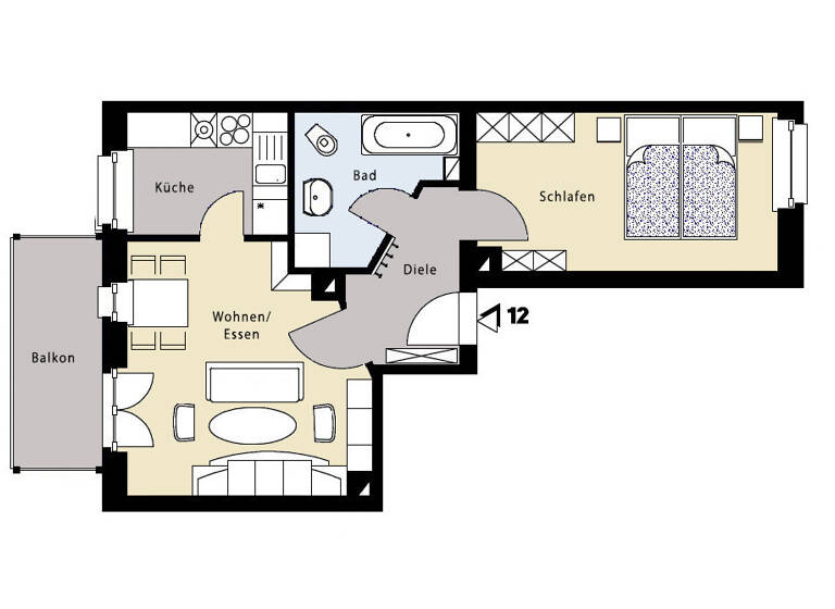 Wohnung zum Kauf 135.000 € 2 Zimmer 50 m²<br/>Wohnfläche 2.<br/>Geschoss Gohlis-Mitte Leipzig 04155