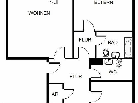 Wohnung zur Miete nur mit Wohnberechtigungsschein 407 € 3,5 Zimmer 76,4 m² 1. Geschoss frei ab 15.09.2026 Am Hauptfriedhof 7 Weddinghofen Bergkamen 59192