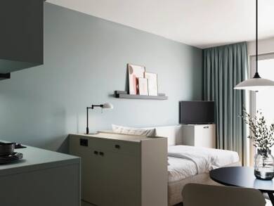 Wohnung zur Miete 760 € 1 Zimmer 20 m² Geschoss 1/6 frei ab sofort Ferdinand-Happ-Straße 21 Ostend Frankfurt am Main 60314