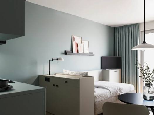 Wohnung zur Miete 760 € 1 Zimmer 20 m² Geschoss 1/6 frei ab sofort Ferdinand-Happ-Straße 21 Ostend Frankfurt am Main 60314