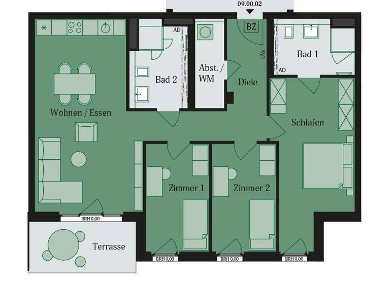 Wohnung zur Miete - Erstbezug 1.750 € 4 Zimmer 102,2 m² Lämmerspiel Mühlheim 63135
