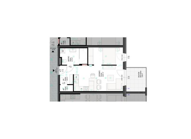 Studio zur Miete - Erstbezug 590 € 1 Zimmer 41,9 m² 1. Geschoss frei ab 01.07.2026 Eggelsberg 5142