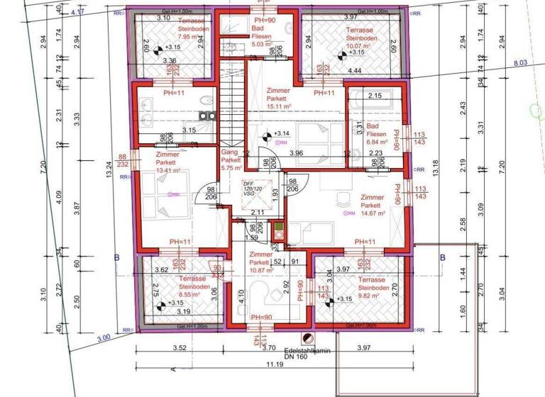 Wohnung zur Miete 5.200 € 8 Zimmer 277 m² Wien 1180