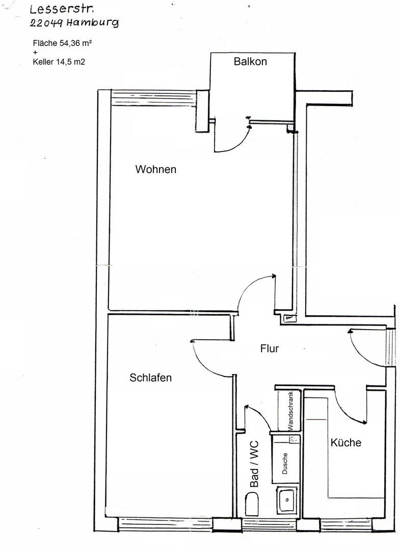 Wohnung zum Kauf provisionsfrei 244.000 € 2 Zimmer 54 m²<br/>Wohnfläche 1.<br/>Geschoss 01.01.2025<br/>Verfügbarkeit Wandsbek Hamburg 22049