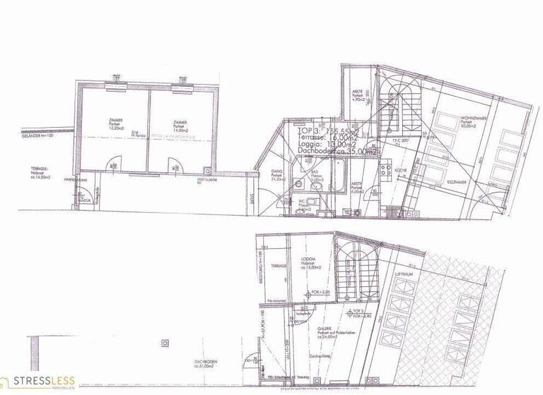 Maisonette zur Miete 1.327 € 4 Zimmer 155,6 m² 2. Geschoss Korneuburg 2100