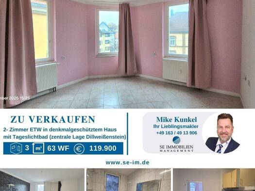 Wohnung zum Kauf 119.900 € 2 Zimmer 63 m² 2. Geschoss Dillweißenstein Pforzheim 75180