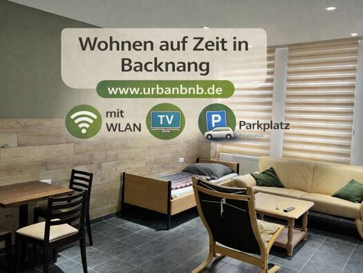 Wohnung zur Miete auf Zeit 1.450 € 1 Zimmer 38 m² frei ab sofort Annonay-Straße Backnang Backnang 71522
