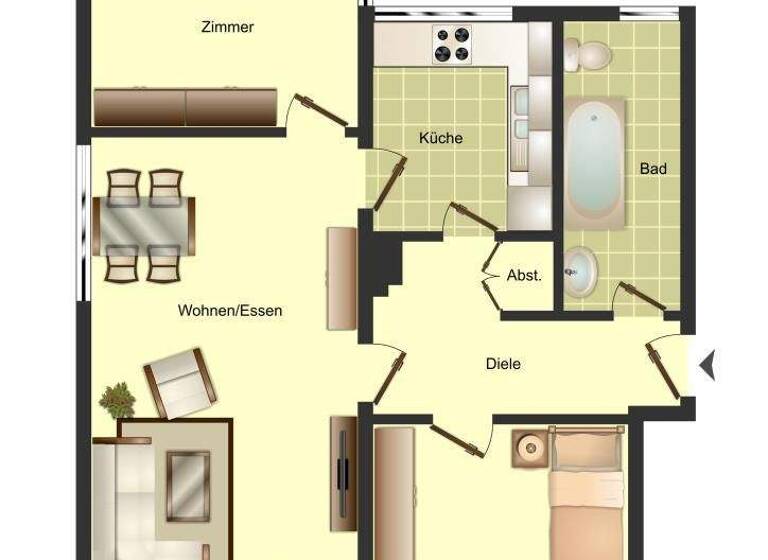 Wohnung zur Miete 539 € 3,5 Zimmer 68,9 m² EG Falkstraße 81 Unna 59423