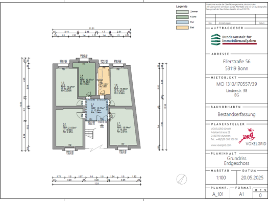Wohnung zur Miete 1.000 € 4 Zimmer 128,6 m² EG Lindenstr. 38 Trier-Nord Trier 54292