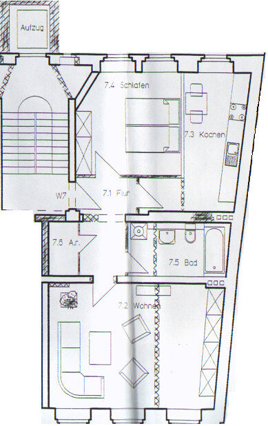 Wohnung zur Miete 410 € 2 Zimmer 74,6 m²<br/>Wohnfläche 3.<br/>Geschoss Löbauer Str. 16 Innenstadt Görlitz 02826