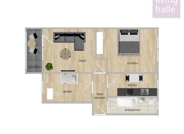 Wohnung zur Miete 280 € 3 Zimmer 60,5 m² 1. Geschoss Straße des Aufbaus 22 Gröbzig 06388