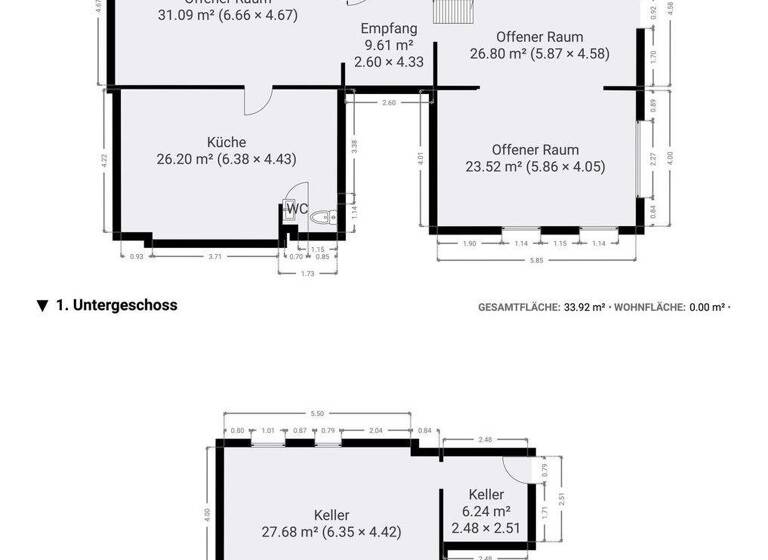 Atelier zur Miete provisionsfrei 1.185 € 3 Zimmer 81,4 m² Bürofläche Mitte Cottbus 03046