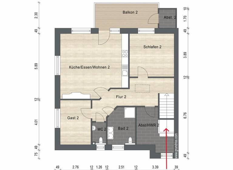 Wohnung zur Miete - Erstbezug 1.100 € 3 Zimmer 100,2 m² frei ab sofort Wiesederfehn Wiesmoor 26639