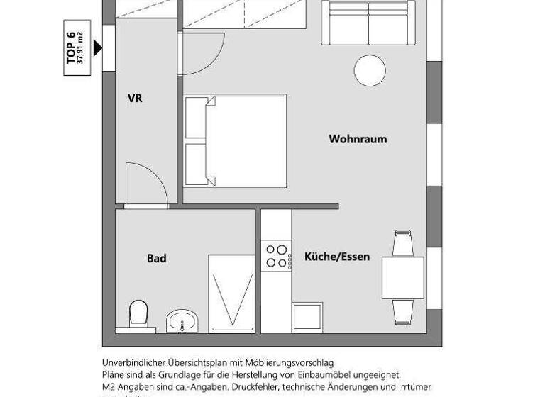Wohnung zur Miete - Erstbezug 531 € 1,5 Zimmer 38 m² 1. Geschoss Staasdorfer Straße Tulln an der Donau 3430