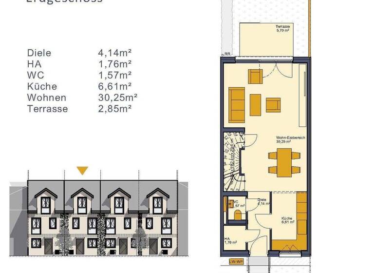 Reihenmittelhaus zum Kauf 585.000 € 4 Zimmer 123,5 m² 153 m² Grundstück Bürgel Offenbach am Main 63075