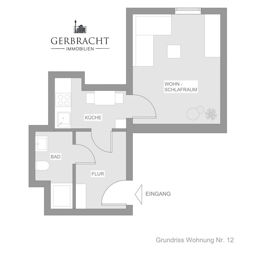 Wohnung zum Kauf 135.000 € 1 Zimmer 33 m²<br/>Wohnfläche 1.<br/>Geschoss ab sofort<br/>Verfügbarkeit Südstadt 42 Hilden 40723