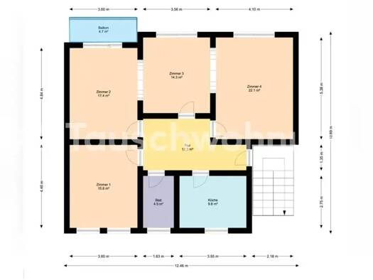 Wohnung zur Miete Tauschwohnung 1.700 € 3 Zimmer 98 m² 3. Geschoss Nippes Köln 50733