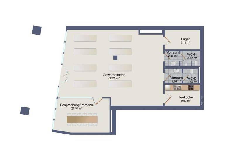 Bürofläche zur Miete 2.053 € 2 Zimmer 103,9 m² Bürofläche Altstadt Bremen / Mitte 28195