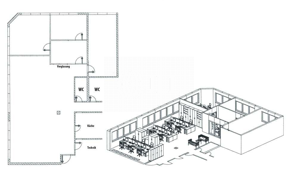 Bürofläche zur Miete 12,48 € 242 m²<br/>Bürofläche ab 242 m²<br/>Teilbarkeit Kettwig Essen 45219