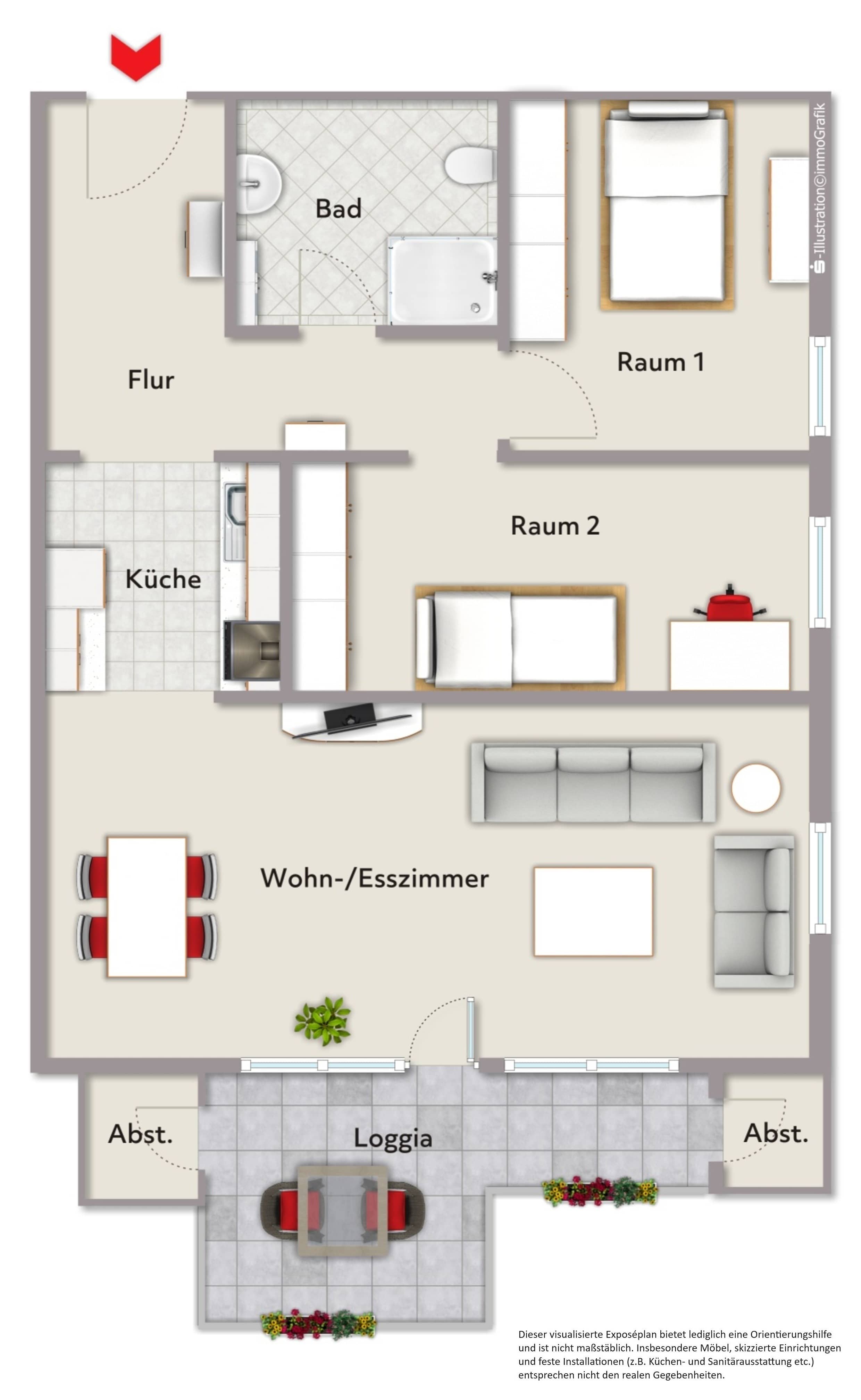 Wohnung zum Kauf 125.000 € 3 Zimmer 57,3 m²<br/>Wohnfläche ab sofort<br/>Verfügbarkeit Nordstrand 25845