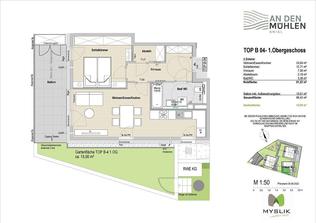 Wohnung zur Miete 1.035 € 2 Zimmer 51,2 m²<br/>Wohnfläche Gnigl Salzburg 5020