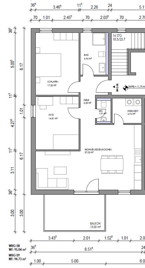 Wohnung zum Kauf provisionsfrei 608.320 € 3 Zimmer 95,1 m²<br/>Wohnfläche Griesheim Frankfurt 65933