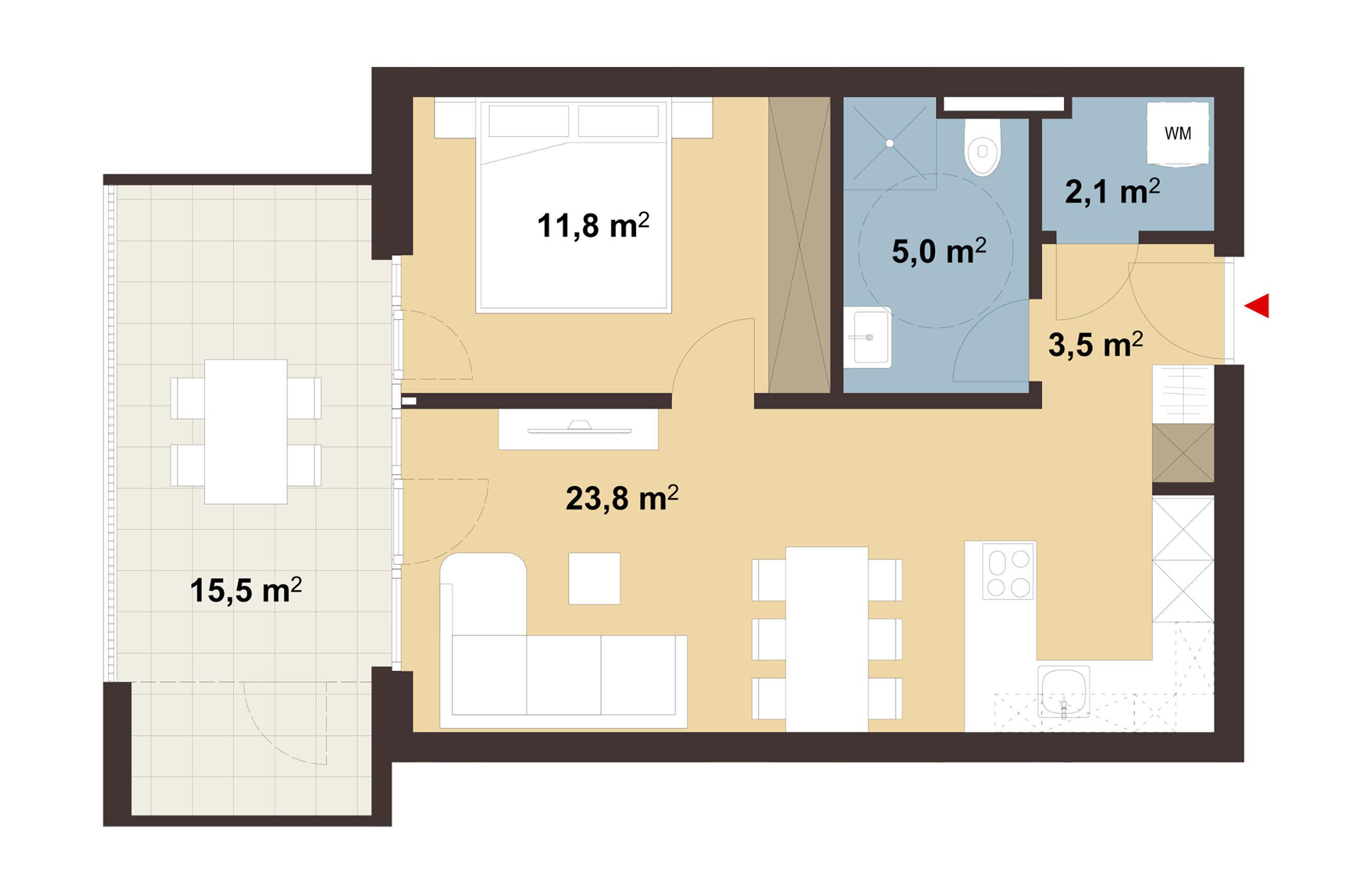 Wohnung zum Kauf 351.000 € 2 Zimmer 46,2 m²<br/>Wohnfläche Ackerweg Feldkirch 6800