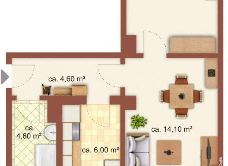 Wohnung zur Miete 320 € 2 Zimmer 44,7 m² 1. Geschoss Bahnhofstr. 29B Lucka 04613