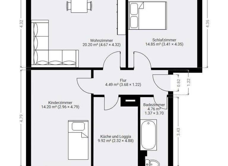 Wohnung zum Kauf provisionsfrei 299.000 € 3 Zimmer 70 m² 3. Geschoss Rennweg Nürnberg 90489